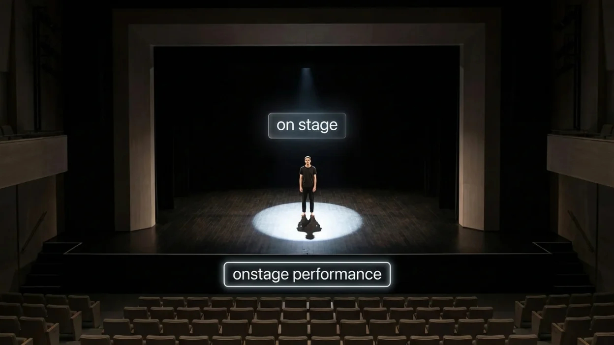 onstage vs on stage