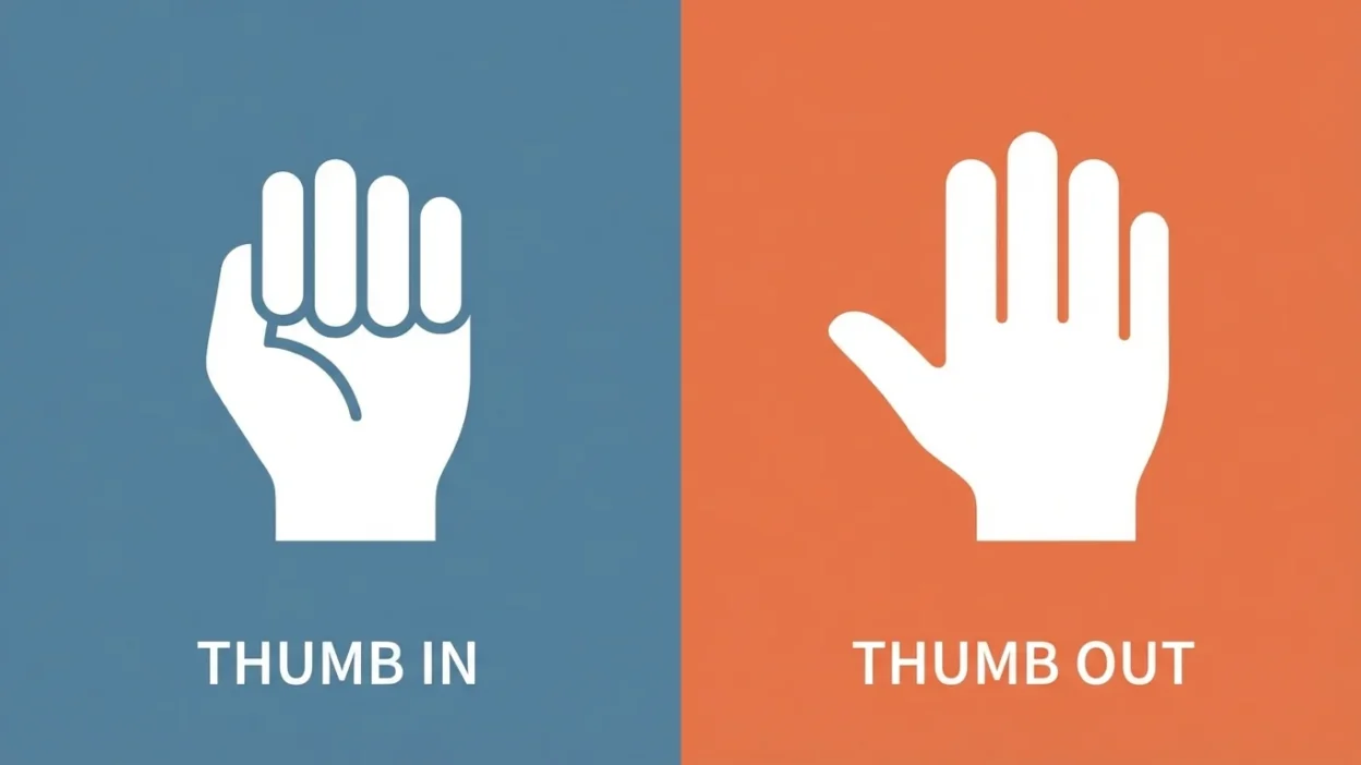 thumb in vs thumb out