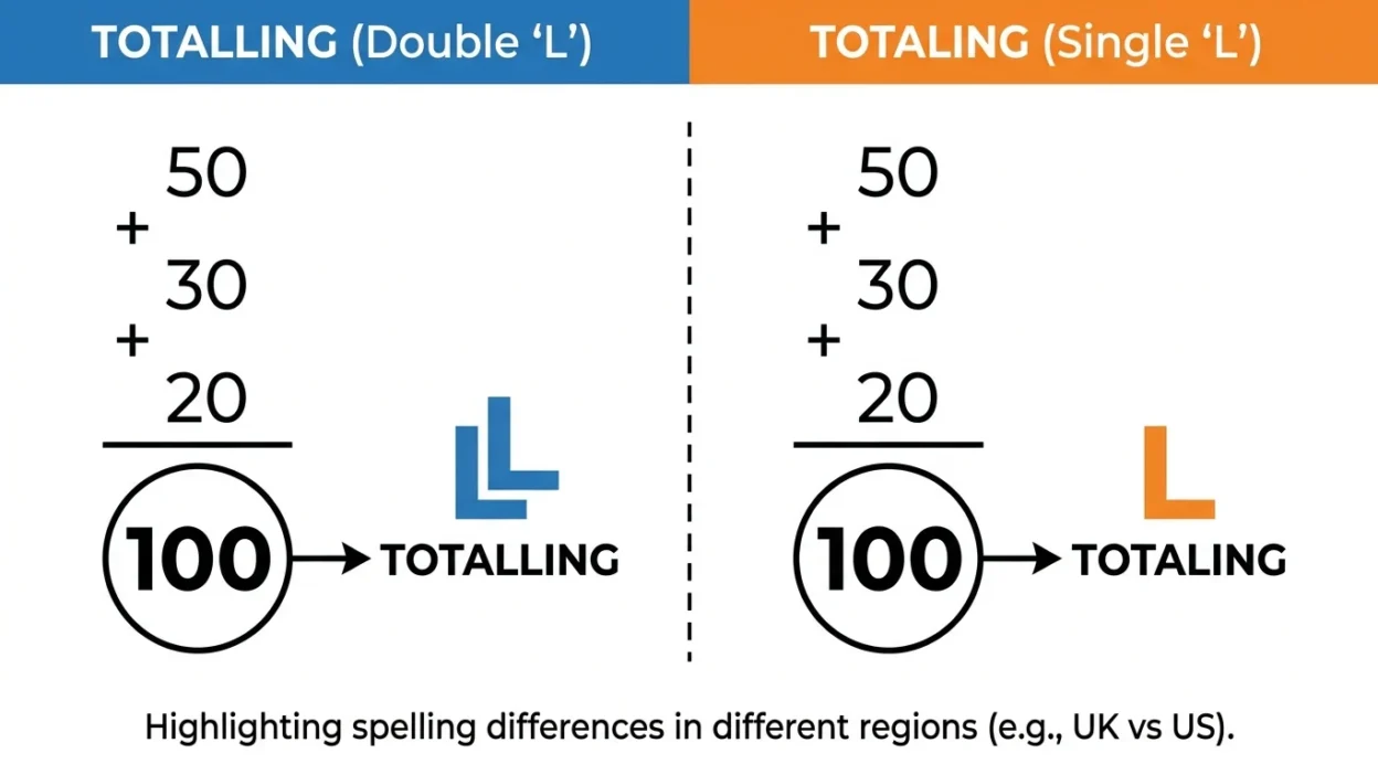 totalling vs totaling