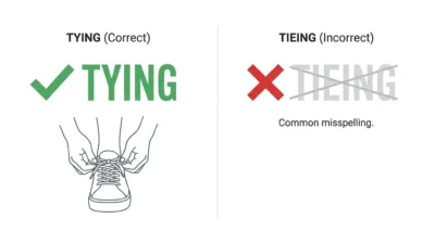 tying vs tieing