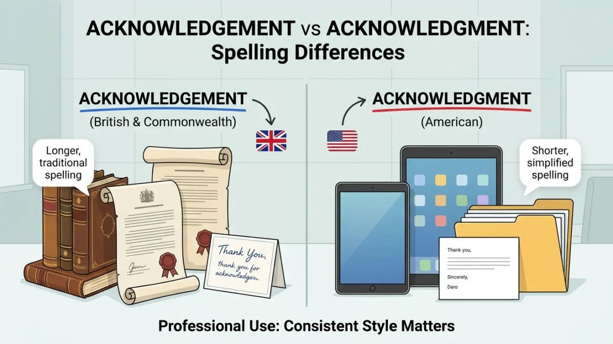 acknowledgement vs acknowledgment
