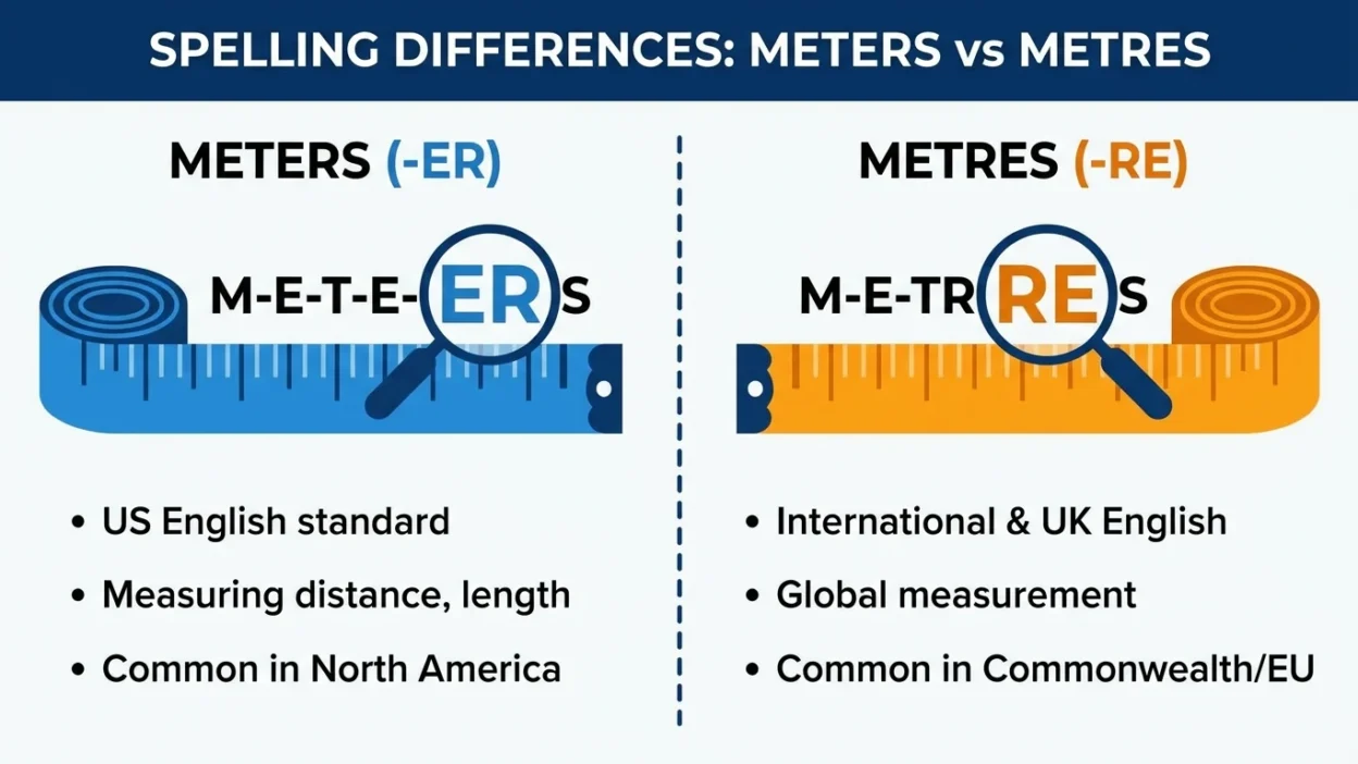 meters vs metres