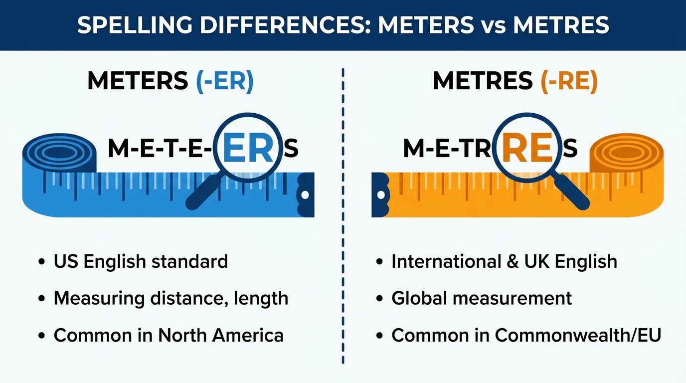 Examples For Meter Meters vs Metres: Which Spelling Is Correct? (Simple Guide + Examples)